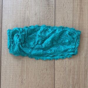 Cosabella green Teal Lace Bandeau Bralette size medium